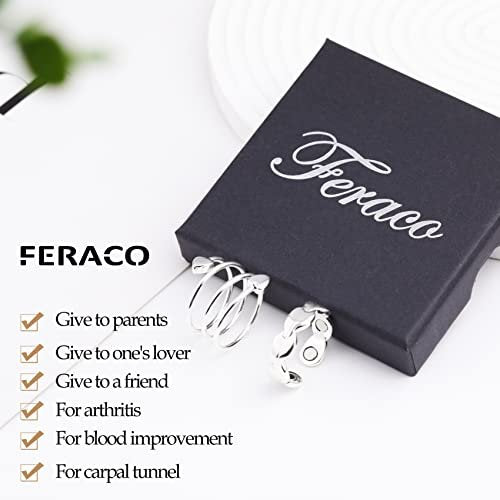 Feraco 2 Stück Kupferringe für Frauen, 99,99 % reines Kupfer Magnetischer Daumenring mit Magnet, Lymphatischer Schmuck Geschenk für Damen