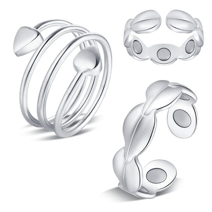 Feraco 2 Stück Kupferringe für Frauen, 99,99 % reines Kupfer Magnetischer Daumenring mit Magnet, Lymphatischer Schmuck Geschenk für Damen