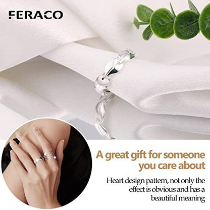 Feraco 2 Stück Kupferringe für Frauen, 99,99 % reines Kupfer Magnetischer Daumenring mit Magnet, Lymphatischer Schmuck Geschenk für Damen