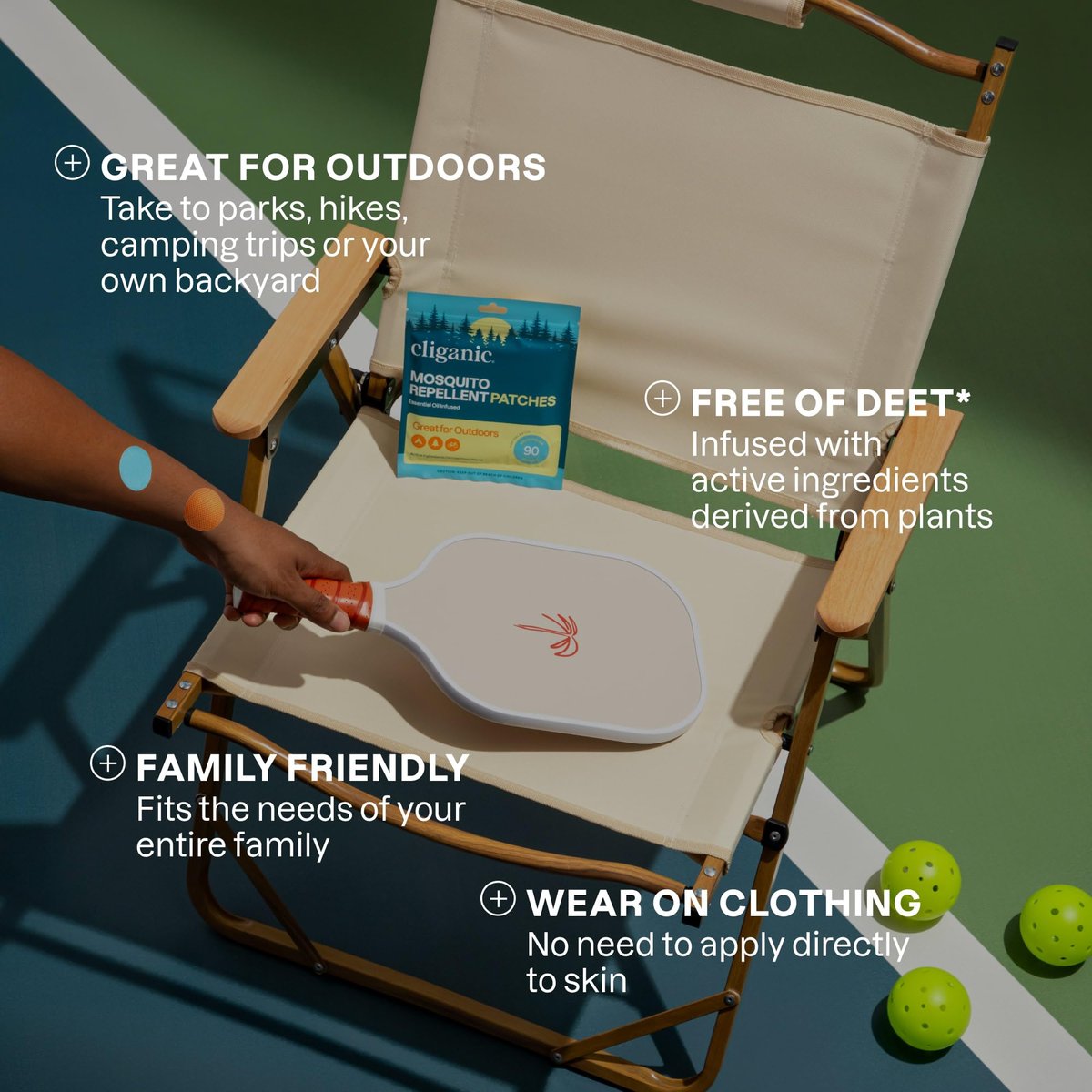 Cliganic Mückenschutz Aufkleber (180 Stück) - Natürliche, DEET-freie Patches für Kinder & Erwachsene mit Citronella-Öl
