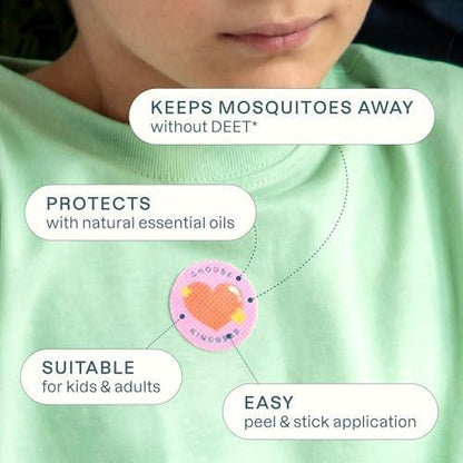 Cliganic Mückenschutz Sticker (90er Pack) - Positive Vibes Patches für Kinder, natürlicher DEET-freier Insektenschutz mit ätherischen Ölen