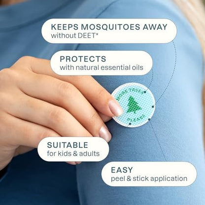 Cliganic Mückenabwehr-Sticker (90er-Pack) – Camping-Patches für Kinder & Erwachsene, natürlich, DEET-frei, mit ätherischen Ölen