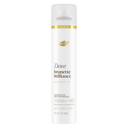 Dove Advanced Trockenshampoo Brunette Brillance – Erfrische und belebe dein Haar ohne Wasser mit einem Hauch von Braunton, 207 ml