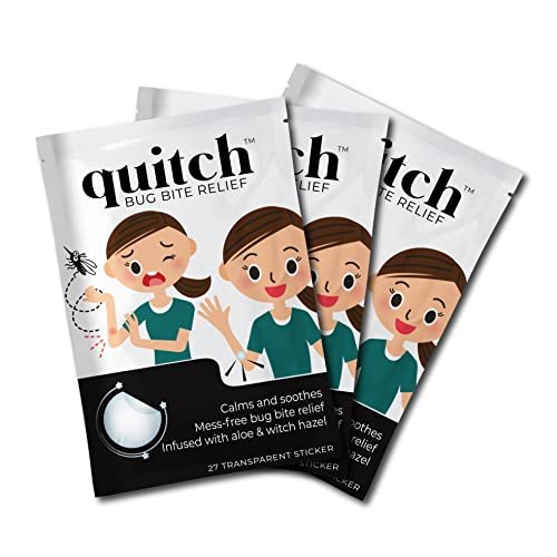 quitch Mückenstich-Pflaster 3x27 Stück, Natürliche Juckreiz-Sticker für Kinder & Baby, Anti-Juckreiz-Creme-Alternative, Mückenstich-Behandlung, Sommerreise- & Camping-Essentials, Beruhigende After-Bite-Pflaster