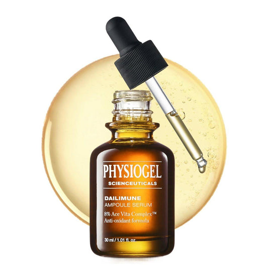 Physiogel Dailimune Ampoule Serum mit 8% Vitamin für einen ebenmäßigen Hautton – Reduziert das Erscheinungsbild dunkler Flecken, leichte Textur, für alle Hauttypen, 30 ml