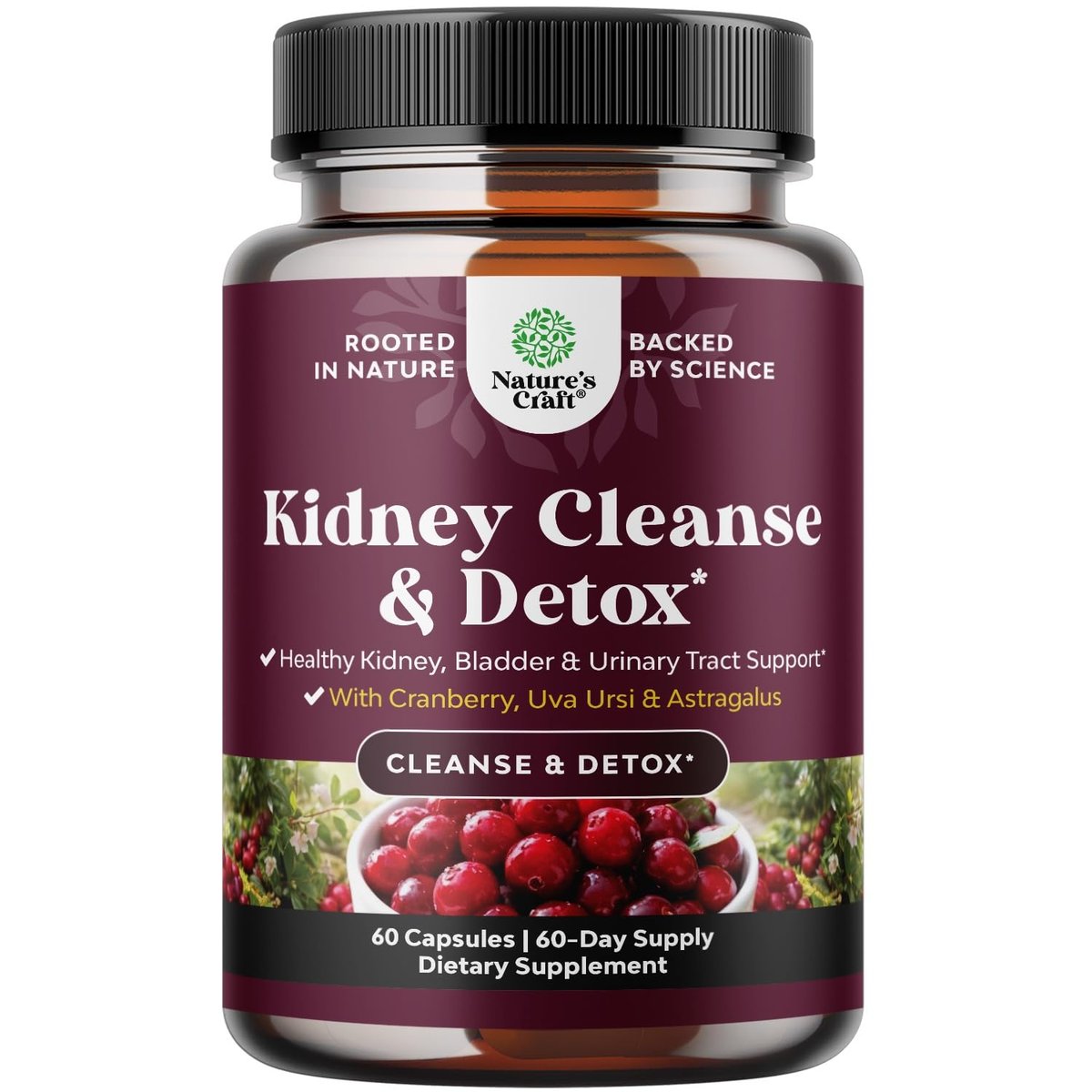 Fortschrittliche Nierenunterstützung – Nierenreinigung & Detox mit Cranberry-Extrakt, Bärentraube, Brennnessel & Astragalus – 60 Kapseln