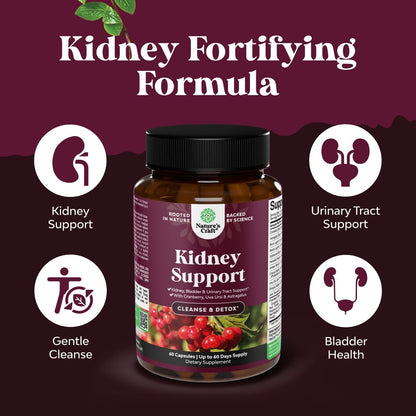 Fortschrittliche Nierenunterstützung – Nierenreinigung & Detox mit Cranberry-Extrakt, Bärentraube, Brennnessel & Astragalus – 60 Kapseln