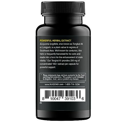 Nugenix Essentials Tongkat Ali für Männer – Unterstützung für die Männergesundheit, Longjack Eurycoma Longifolia Extrakt, 30 Kapseln