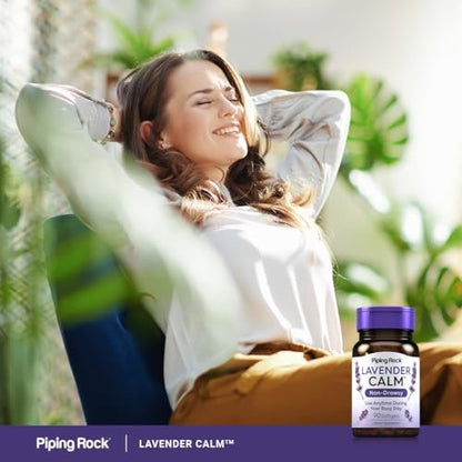 Piping Rock Lavendel Beruhigungs-Kapseln | 90 Softgels | Nicht müde machendes Nahrungsergänzungsmittel | Non GMO, Glutenfrei