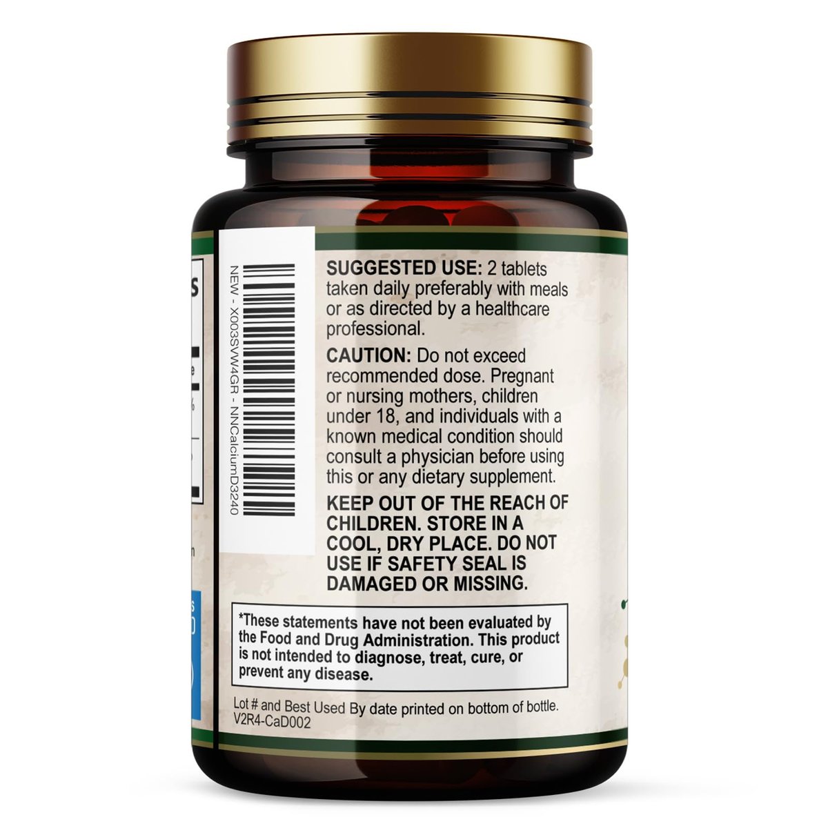 Calcium 1200 mg mit Vitamin D3 - pro Portion - Knochengesundheit Nahrungsergänzung - Vitamin D & Calcium Kapseln für Frauen & Männer - Knochenstärke Unterstützung - Natürliche Calcium Tabletten - Hergestellt in den USA - 240 Tabletten