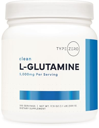 Type Zero L-Glutamin-Pulver (500 g) – 3-Monats-Vorrat reines L-Glutamin, vegan, glutenfrei, ohne Füllstoffe