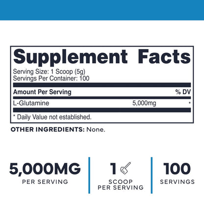 Type Zero L-Glutamin-Pulver (500 g) – 3-Monats-Vorrat reines L-Glutamin, vegan, glutenfrei, ohne Füllstoffe