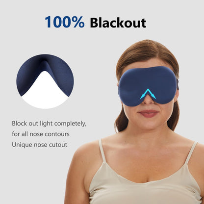 ALASKA BEAR 100% Blackout Schlafmaske – Bequeme 3D Kontur-Augenmaske mit Null Druck auf Augenlidern & Wimpern, Inklusive Ohrstöpsel, A1 Haze Blue