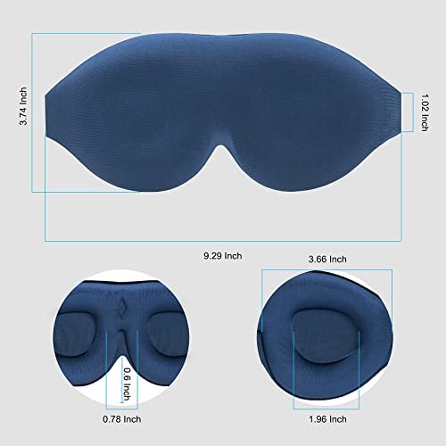 ALASKA BEAR 100% Blackout Schlafmaske – Bequeme 3D Kontur-Augenmaske mit Null Druck auf Augenlidern & Wimpern, Inklusive Ohrstöpsel, A1 Haze Blue