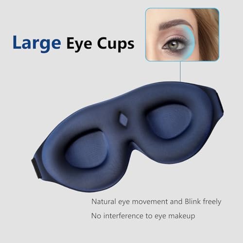 ALASKA BEAR 100% Blackout Schlafmaske – Bequeme 3D Kontur-Augenmaske mit Null Druck auf Augenlidern & Wimpern, Inklusive Ohrstöpsel, A1 Haze Blue