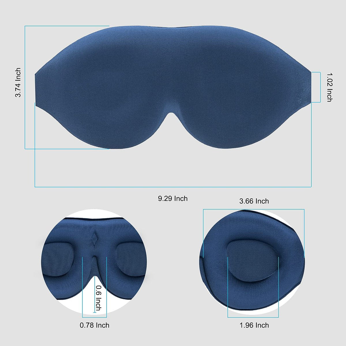 ALASKA BEAR 100% Blackout Schlafmaske – Bequeme 3D Kontur-Augenmaske mit Null Druck auf Augenlidern & Wimpern, Inklusive Ohrstöpsel, A1 Haze Blue