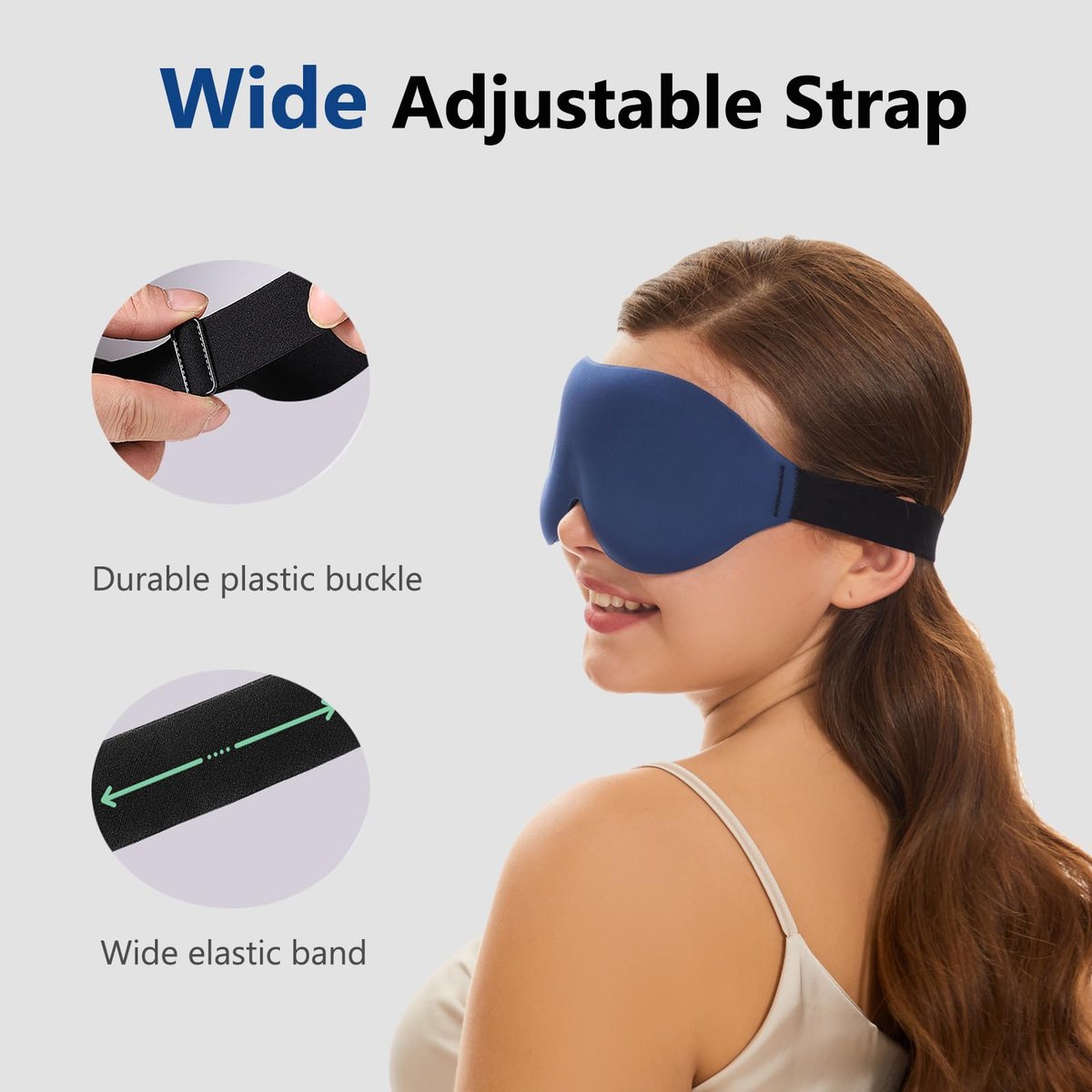 ALASKA BEAR 100% Blackout Schlafmaske – Bequeme 3D Kontur-Augenmaske mit Null Druck auf Augenlidern & Wimpern, Inklusive Ohrstöpsel, A1 Haze Blue