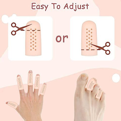 16 Stück Gel-Fingerlinge mit Belüftungslöchern, Atmungsaktive Fingerkuppenschutz-Fingerlinge für Wunden, rissige Finger, Fingerkappen, Handschuhe, Fingerschutz