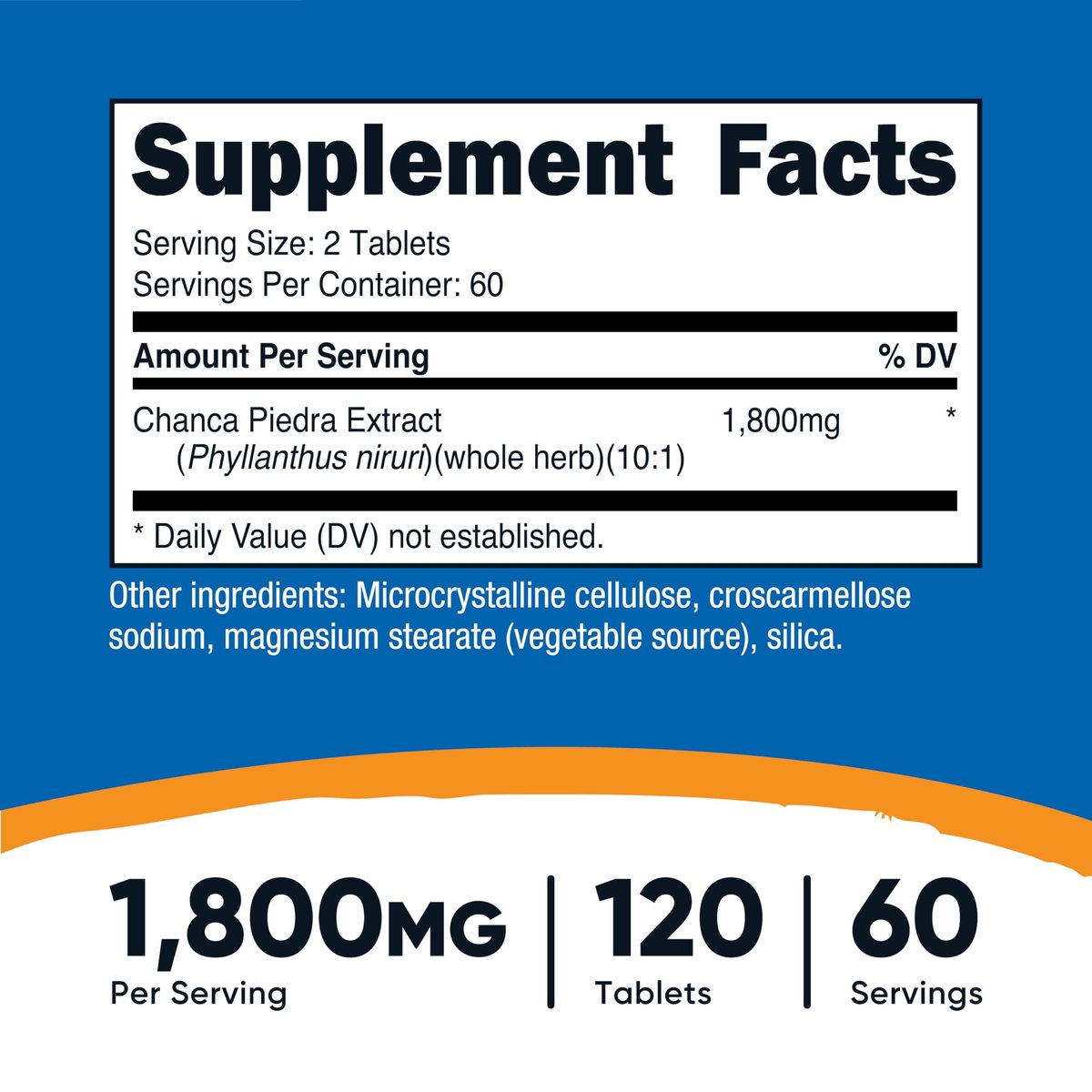 Nutricost Chanca Piedra Extrakt - Steinbrecher - 120 Tabletten, 1800 mg pro Portion, 60 Portionen pro Flasche