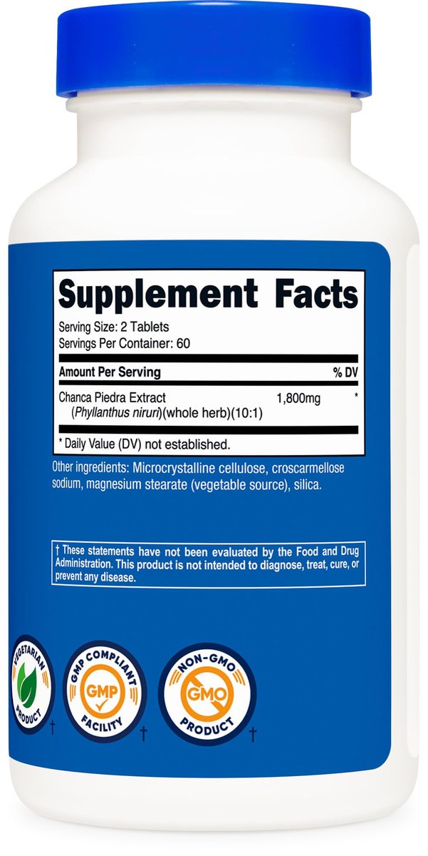 Nutricost Chanca Piedra Extrakt - Steinbrecher - 120 Tabletten, 1800 mg pro Portion, 60 Portionen pro Flasche