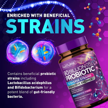 100 Milliarden KBE Probiotikum – Tägliches Verdauungs-Gesundheitspräparat für Männer & Frauen – Lactobacillus acidophilus, Bifidobacterium & Präbiotika – Non-GMO, gluten- & laktosefrei, lagerstabil – 60 Kapseln