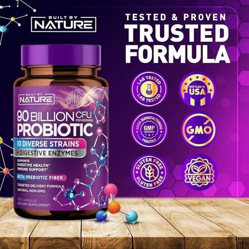 100 Milliarden KBE Probiotikum – Tägliches Verdauungs-Gesundheitspräparat für Männer & Frauen – Lactobacillus acidophilus, Bifidobacterium & Präbiotika – Non-GMO, gluten- & laktosefrei, lagerstabil – 60 Kapseln