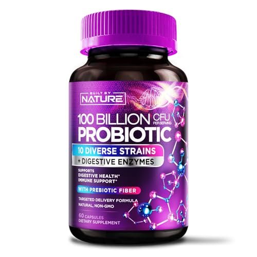 100 Milliarden KBE Probiotikum – Tägliches Verdauungs-Gesundheitspräparat für Männer & Frauen – Lactobacillus acidophilus, Bifidobacterium & Präbiotika – Non-GMO, gluten- & laktosefrei, lagerstabil – 60 Kapseln