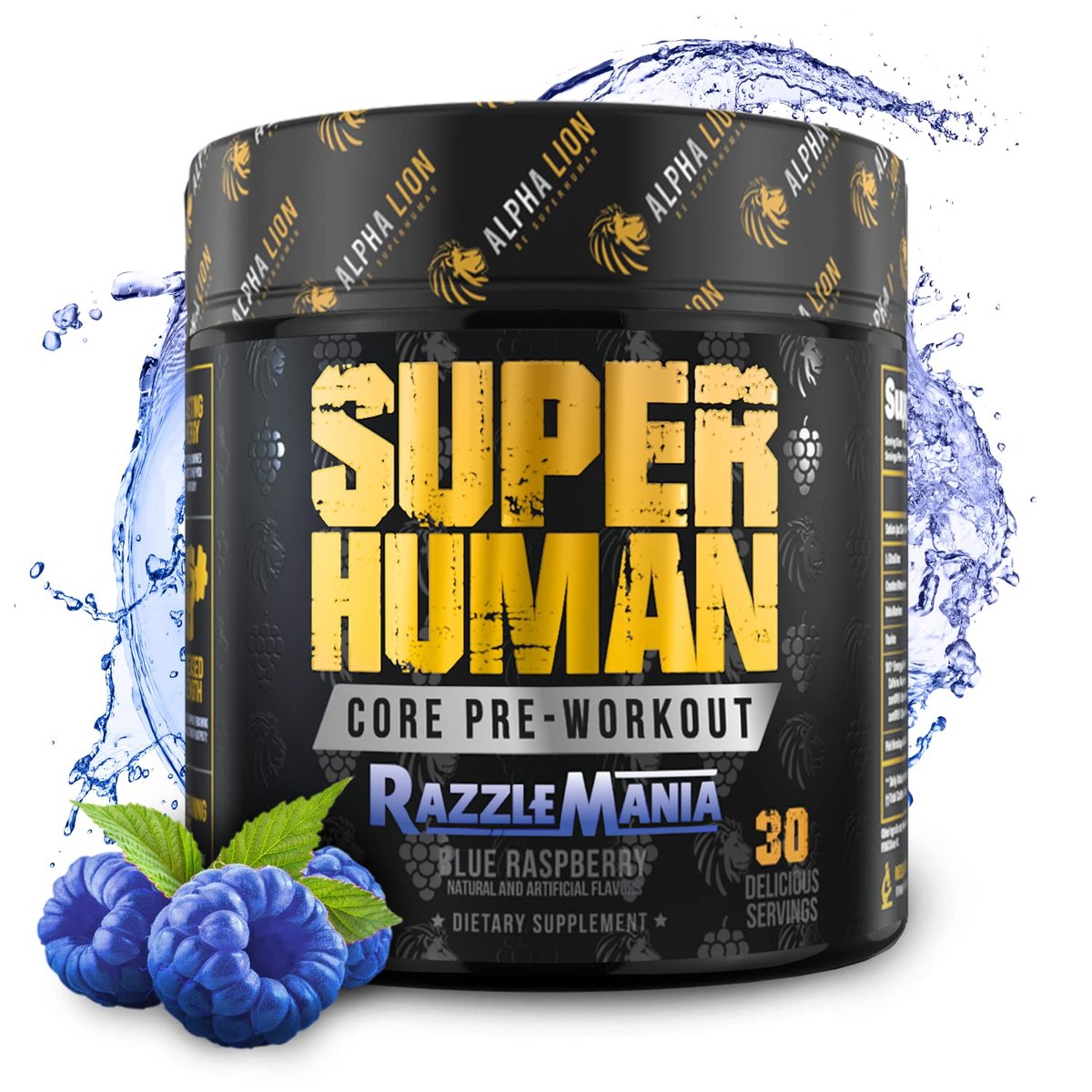 ALPHA LION Core Pre-Workout mit Kreatin, Beta-Alanin, L-Citrullin & Triple-Coffein – 30 Portionen, Blaue Himbeere