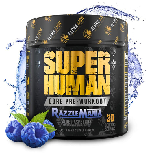 ALPHA LION Core Pre-Workout mit Kreatin, Beta-Alanin, L-Citrullin & Triple-Coffein – 30 Portionen, Blaue Himbeere
