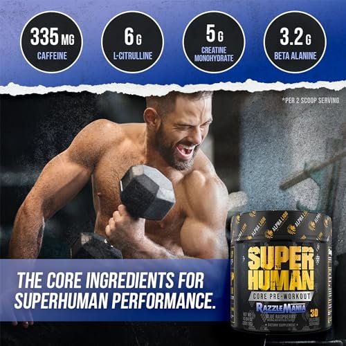 ALPHA LION Core Pre-Workout mit Kreatin, Beta-Alanin, L-Citrullin & Triple-Coffein – 30 Portionen, Blaue Himbeere