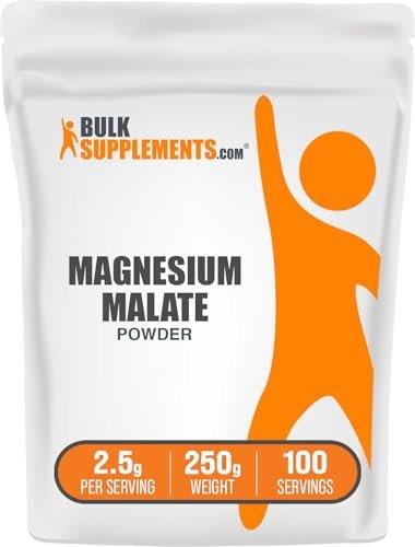 BulkSupplements.com Magnesiummalat Pulver – Hoch bioverfügbares Magnesiumpräparat, geschmacksneutral & glutenfrei, 2,5 g pro Portion, 250 g (8,8 oz) (1er-Pack)