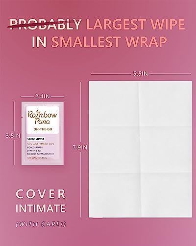 RainbowPana Femininpflegetücher, 120 Stück einzeln verpackt | Feuchttücher für Frauen, Reisetücher, pH-ausgeglichen, biologisch abbaubar