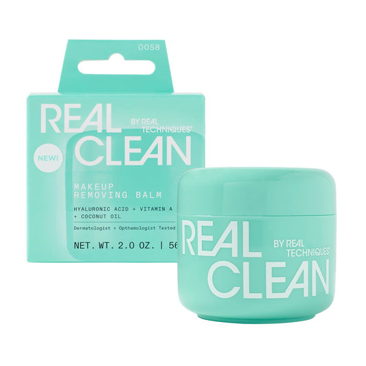 Real Techniques Real Clean Face Erase Makeup Removing Balm – Feuchtigkeitsspendender Make-up-Reinigungsbalsam mit Hyaluronsäure und Vitamin A, 59 ml