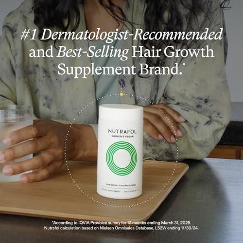 Nutrafol Women Haarpflege-Ergänzungsmittel für Frauen 18-44 Jahre, klinisch getestet für sichtbar dichteres, stärkeres Haar, 100% vegane Inhaltsstoffe, dermatologisch empfohlen - 2-Monats-Vorrat, 2 Packungen