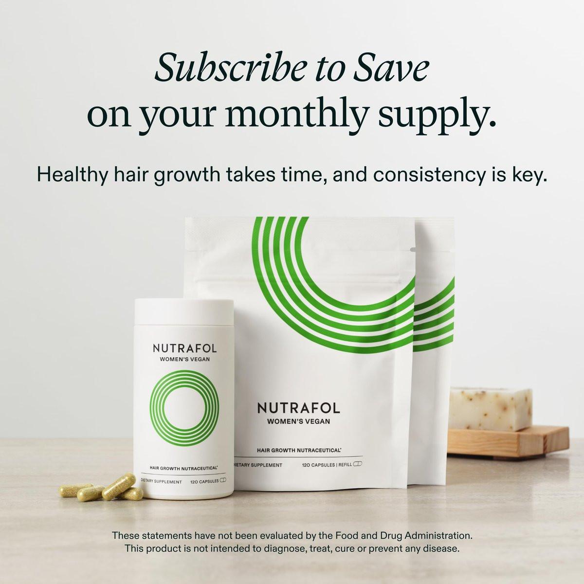 Nutrafol Women Haarpflege-Ergänzungsmittel für Frauen 18-44 Jahre, klinisch getestet für sichtbar dichteres, stärkeres Haar, 100% vegane Inhaltsstoffe, dermatologisch empfohlen - 2-Monats-Vorrat, 2 Packungen