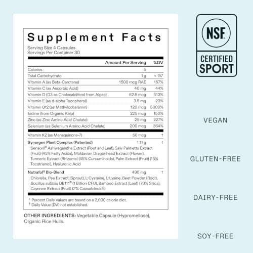 Nutrafol Women Haarpflege-Ergänzungsmittel für Frauen 18-44 Jahre, klinisch getestet für sichtbar dichteres, stärkeres Haar, 100% vegane Inhaltsstoffe, dermatologisch empfohlen - 2-Monats-Vorrat, 2 Packungen