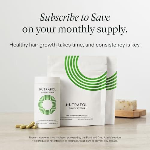 Nutrafol Women Haarpflege-Ergänzungsmittel für Frauen 18-44 Jahre, klinisch getestet für sichtbar dichteres, stärkeres Haar, 100% vegane Inhaltsstoffe, dermatologisch empfohlen - 2-Monats-Vorrat, 2 Packungen