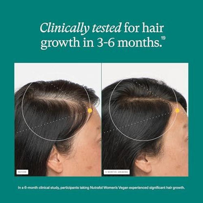 Nutrafol Women Haarpflege-Ergänzungsmittel für Frauen 18-44 Jahre, klinisch getestet für sichtbar dichteres, stärkeres Haar, 100% vegane Inhaltsstoffe, dermatologisch empfohlen - 2-Monats-Vorrat, 2 Packungen