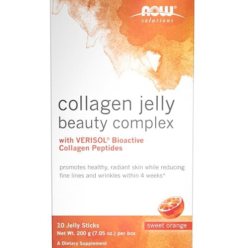 Now Foods Solutions Collagen Jelly Beauty Complex mit süßem Orangen-Geschmack, 10 Jelly-Sticks