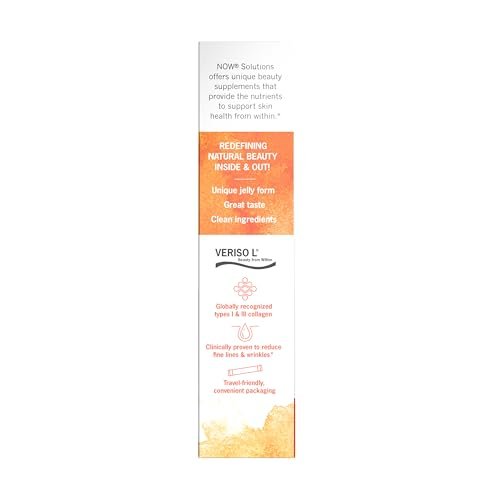 Now Foods Solutions Collagen Jelly Beauty Complex mit süßem Orangen-Geschmack, 10 Jelly-Sticks