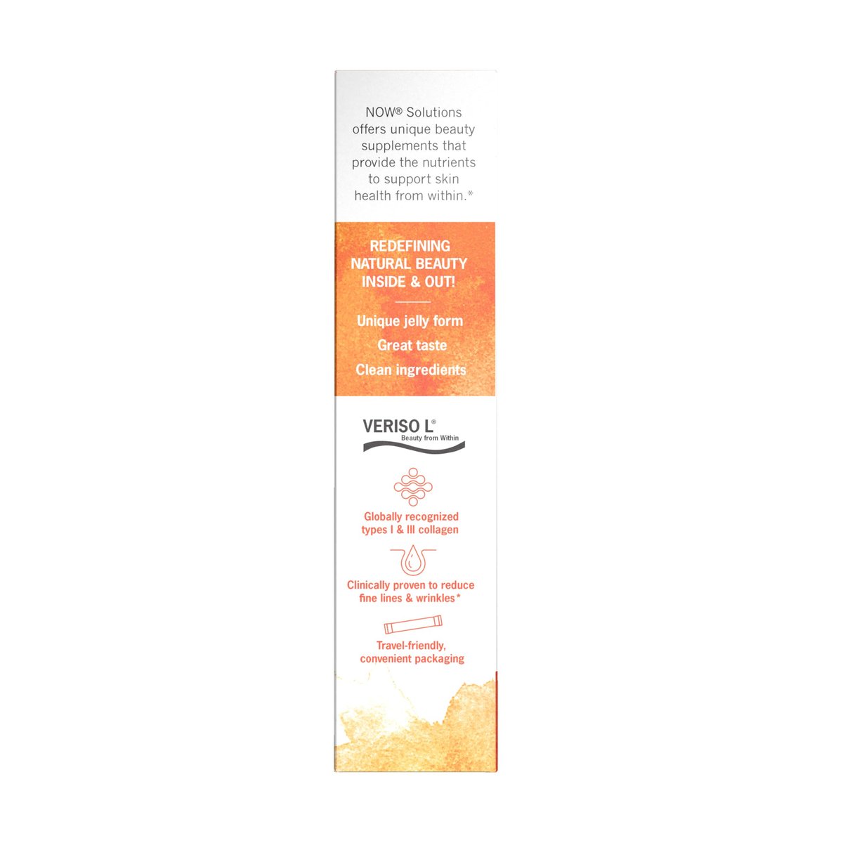 Now Foods Solutions Collagen Jelly Beauty Complex mit süßem Orangen-Geschmack, 10 Jelly-Sticks