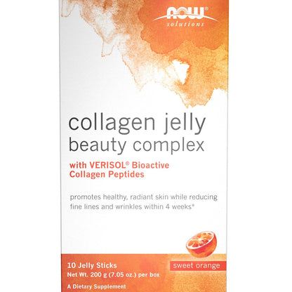 Now Foods Solutions Collagen Jelly Beauty Complex mit süßem Orangen-Geschmack, 10 Jelly-Sticks