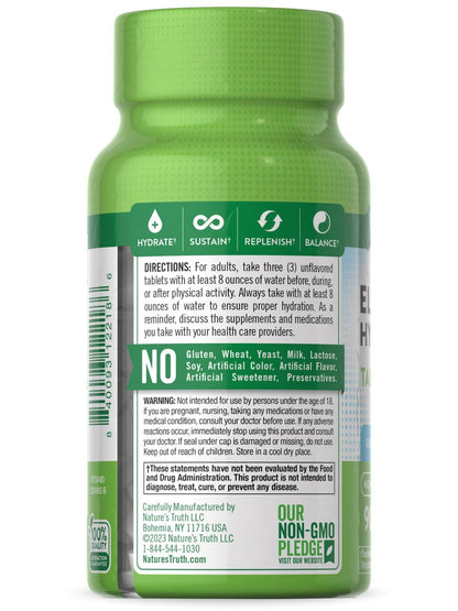 Nature's Truth Elektrolyt-Tabletten | Ohne Zucker | 90 Stück | Vegan, Nicht-GVO & Glutenfrei | Hydratationsergänzung mit Mineralien