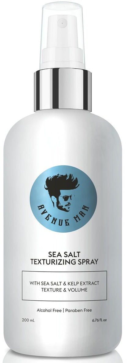 Avenue Man Sea Salt Spray für Männer - Texturierendes & verdickendes Meersalz-Haarspray mit Kelp und Braunalgen-Extrakt - Paraben- & sulfatfrei - Volumen und Struktur für Beach-Look 200 ml