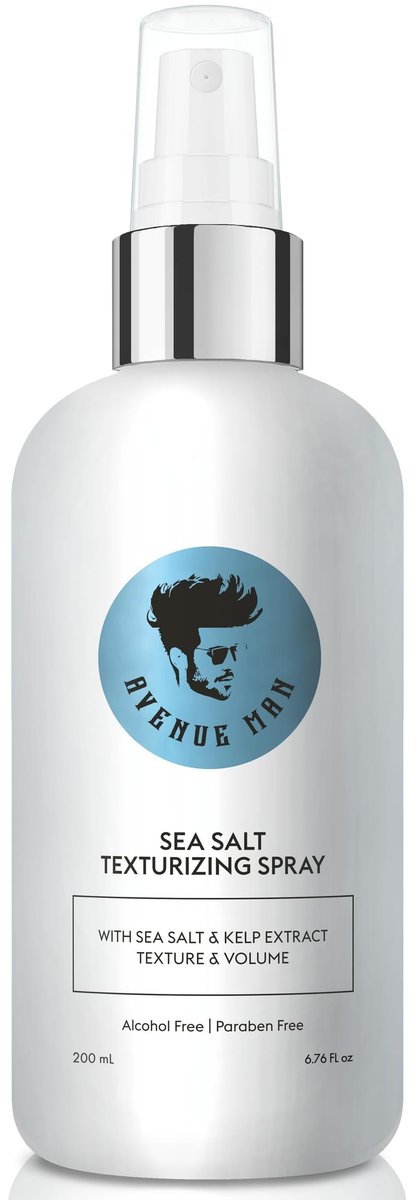 Avenue Man Sea Salt Spray für Männer - Texturierendes & verdickendes Meersalz-Haarspray mit Kelp und Braunalgen-Extrakt - Paraben- & sulfatfrei - Volumen und Struktur für Beach-Look 200 ml