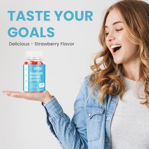 Magnesium Glycinat Gummies 400mg für Männer und Frauen – Zuckerfreie Magnesium-Gummibärchen mit Magnesium Advanced Complex, vegan, organisch, 60 Stück