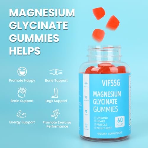 Magnesium Glycinat Gummies 400mg für Männer und Frauen – Zuckerfreie Magnesium-Gummibärchen mit Magnesium Advanced Complex, vegan, organisch, 60 Stück