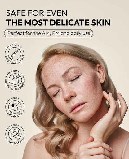De:maf All Day Glow Creamy Milk Cleanser – Sanfte Gesichtsreinigung für empfindliche Haut mit Hyaluronsäure, Ceramiden & Panthenol (300 ml)