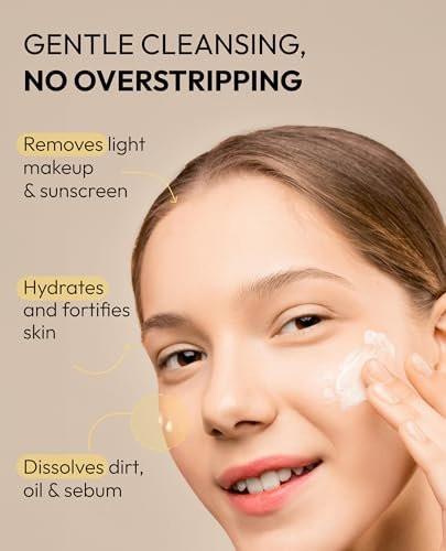 De:maf All Day Glow Creamy Milk Cleanser – Sanfte Gesichtsreinigung für empfindliche Haut mit Hyaluronsäure, Ceramiden & Panthenol (300 ml)