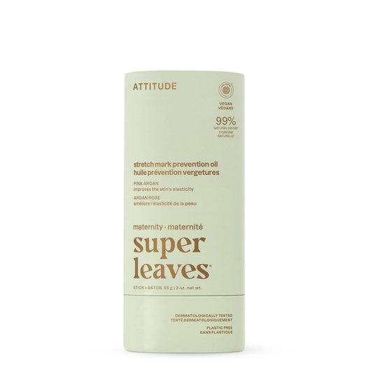 ATTITUDE Plastikfreies Schwangerschaftsöl zur Dehnungsstreifen-Vorbeugung, EWG-zertifiziert, dermatologisch getestet, pflanzlich & mineralisch, vegane Schwangerschaftsprodukte, Pink Argan, 89 ml